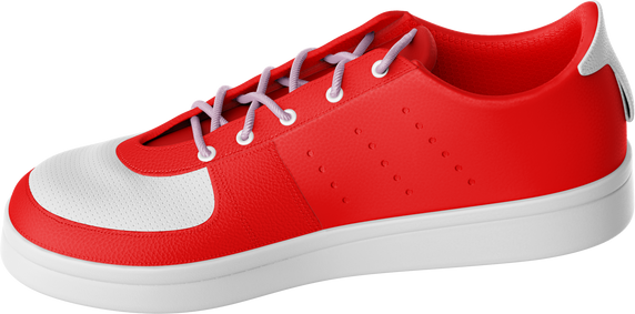modern red  shoes transparent side view